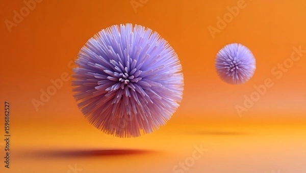 Obraz Abstract Purple Spheres - Minimalist 3D Art