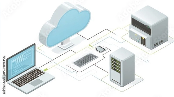 Obraz Cloud computing network diagram