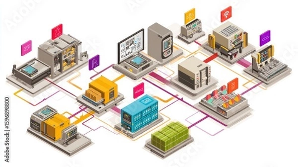 Obraz Connected industrial process