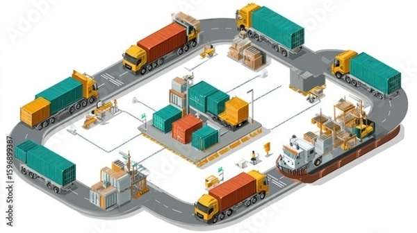 Fototapeta A complex transportation network