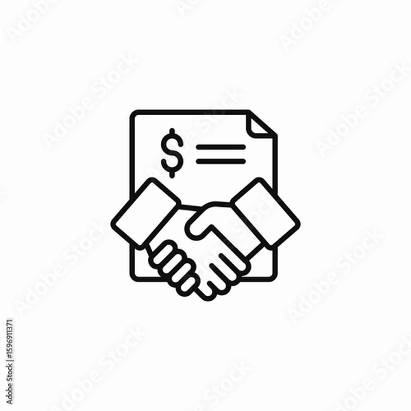 Obraz financial contract icon sign vector