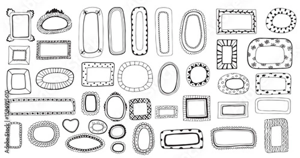 Fototapeta frames set of cartoon picture isolated on white background. Vector illustration