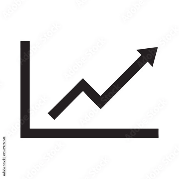 Fototapeta Uplifting 3D stock market business graph with an arrow icon for financial growth success