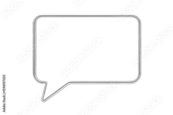 Obraz Chrome speech bubble with transparent background, ideal for conveying messages and discussions