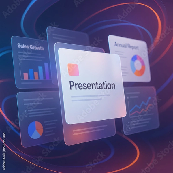 Obraz AI Presentation Panels UI Design Glass Morphism