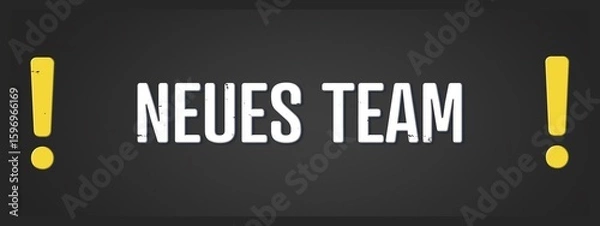 Fototapeta Neues Team (New team) - A blackboard illustration with white text.