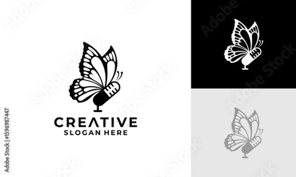 Fototapeta butterfly podcast logo