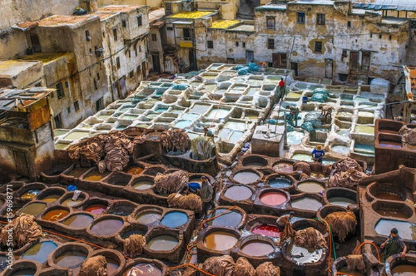 Obraz Tannery in Fez, Morocco