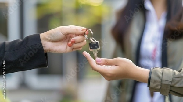 Fototapeta Handing Over Keys: A New Beginning