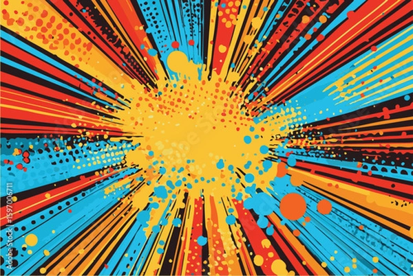 Fototapeta Colorful starburst vector background