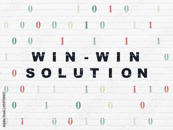 Fototapeta Business concept: Win-win Solution on wall background