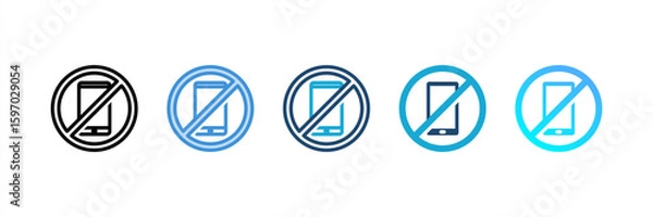 Obraz Phone Ban icon set multiple style collection
