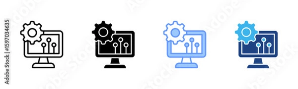 Fototapeta Digital Transformation icon set multiple style collection