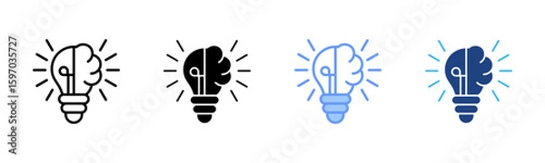 Fototapeta Innovation icon set multiple style collection