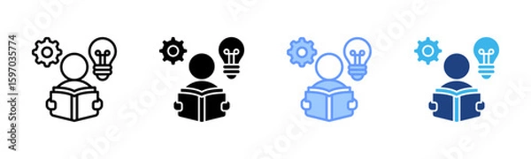 Fototapeta Cognitive icon set multiple style collection