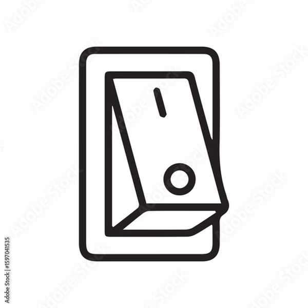 Obraz Light Switch Icon, Vector Toggle On/Off Symbol, Line Art