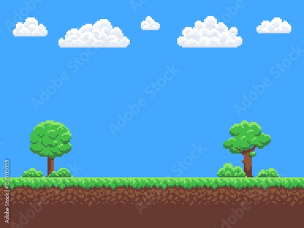 Fototapeta Pixel Game Background