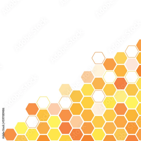 Fototapeta Honeycomb Hexagon Pattern with White Space Background