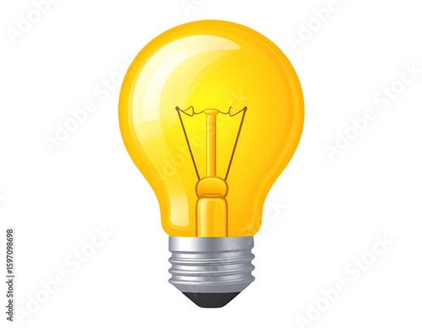 Fototapeta Glowing Yellow Lightbulb Illustration