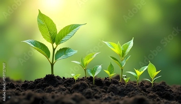 Obraz green sprout in the soil