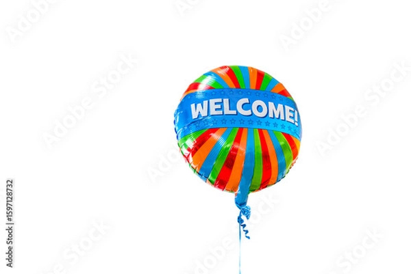 Fototapeta Colorful Welcome balloon isolated on white background
