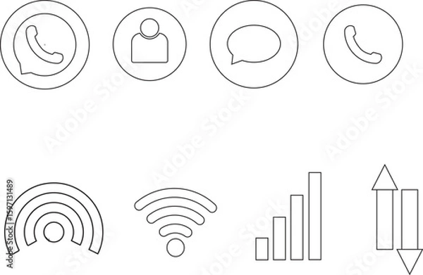 Obraz Set of mobile application & network.