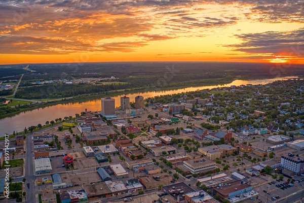 Fototapeta Aerial View of Prince Albert during Summer