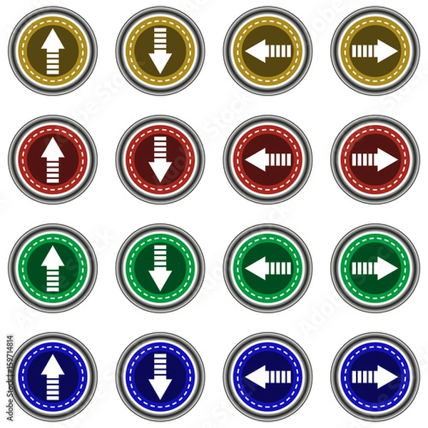 Fototapeta Collection of 16 isolated vector icons - arrows (up, down, left, right)