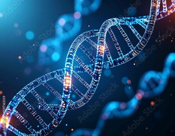 Fototapeta Visual metaphor of computer virus mutating like DNA