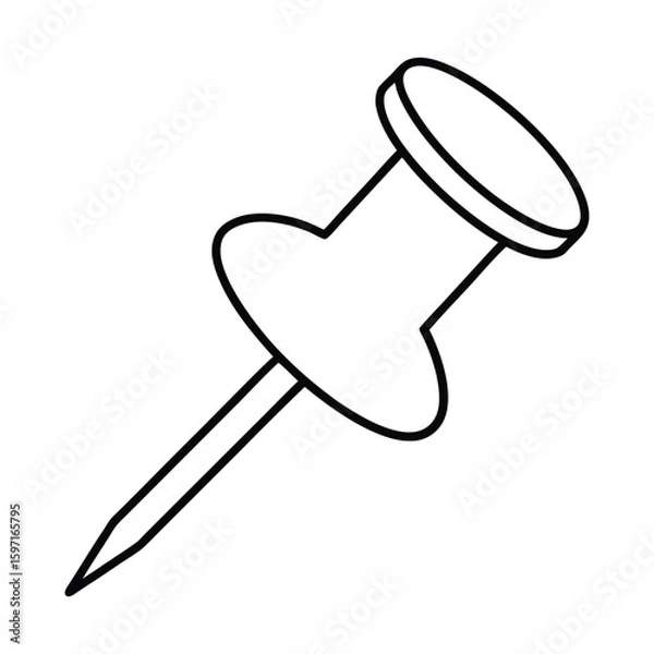 Obraz A push pin vector on white background