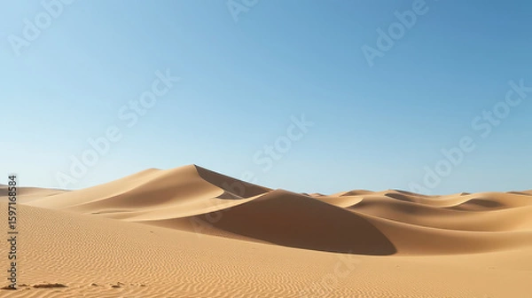 Fototapeta Majestic dunes captured in a serene desert landscape natural beauty in focus full view of sandy waves