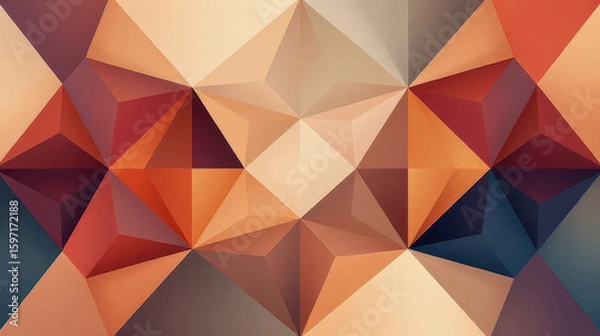 Obraz Abstract geometric patterns digital artwork colorful design creative environment top-down view visual aesthetics