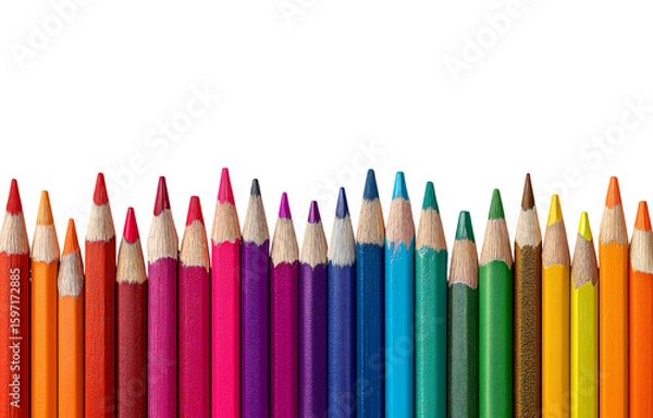 Fototapeta colored pencils background isolated on a transparent background