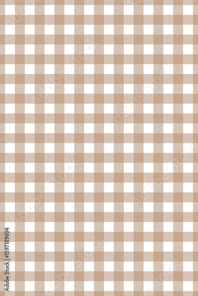 Fototapeta Seamless pattern of gingham. Pastel brown color.