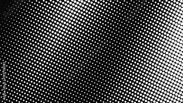 Fototapeta Black and White Halftone Polkadot Abstract Background for Modern Design, Poster, or Web Layout
