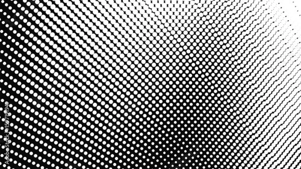 Fototapeta Black and White Halftone Polkadot Abstract Background for Modern Design, Poster, or Web Layout
