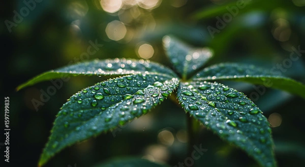 Fototapeta A mystical cavern filled with glowing blue crystals and strange mineral creatures, a subterranean fantasy landscape.