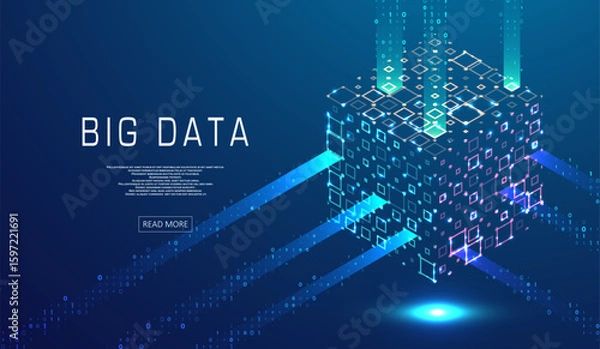 Obraz Abstract big data visualization. Big data code representation. Futuristic network or business analytics. Graphic concept for your design