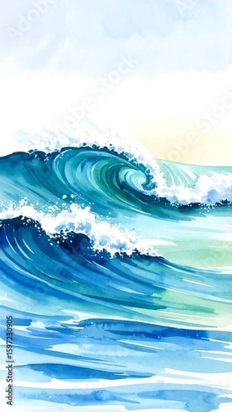 Obraz Watercolor ocean waves (1)
