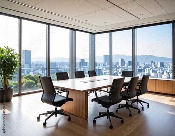 Fototapeta Generated image　企業　会議室　AI生成画像