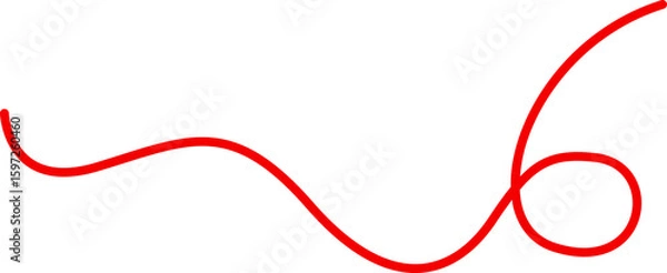 Fototapeta Red line thread vector
