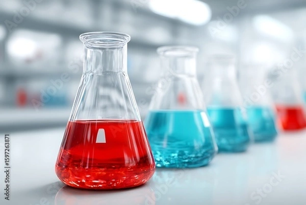 Obraz laboratory test tubes with liquid