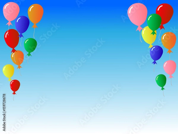 Obraz バルーンと青空背景