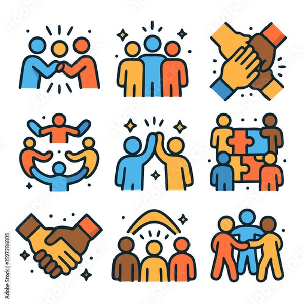 Obraz business people icons set