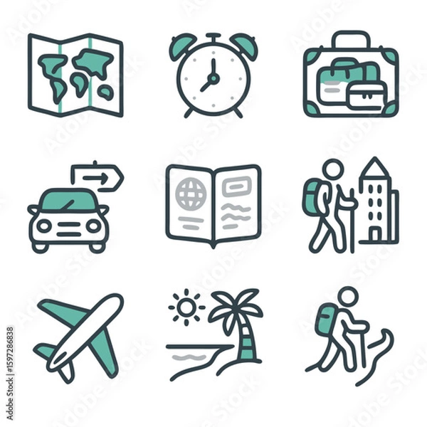 Obraz travel icons set