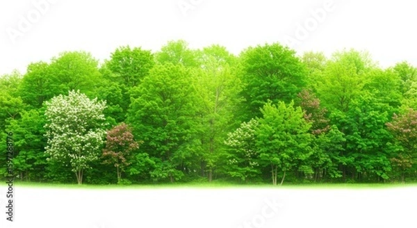 Fototapeta Green forest trees background