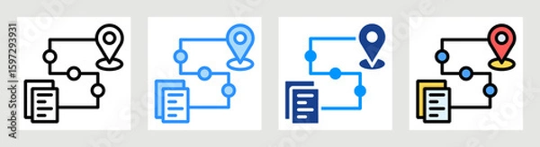 Fototapeta Document Tracking Collection Set Multiple Style