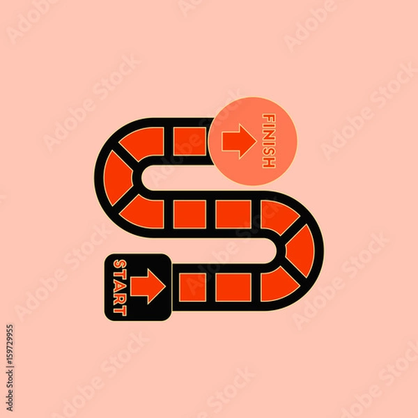 Fototapeta board game map, table game for kids