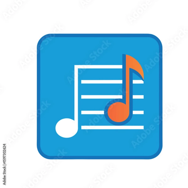 Fototapeta Music notes icon isolated on white background. musical symbol vector illustration.