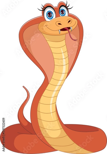 Obraz cute cobra cartoon